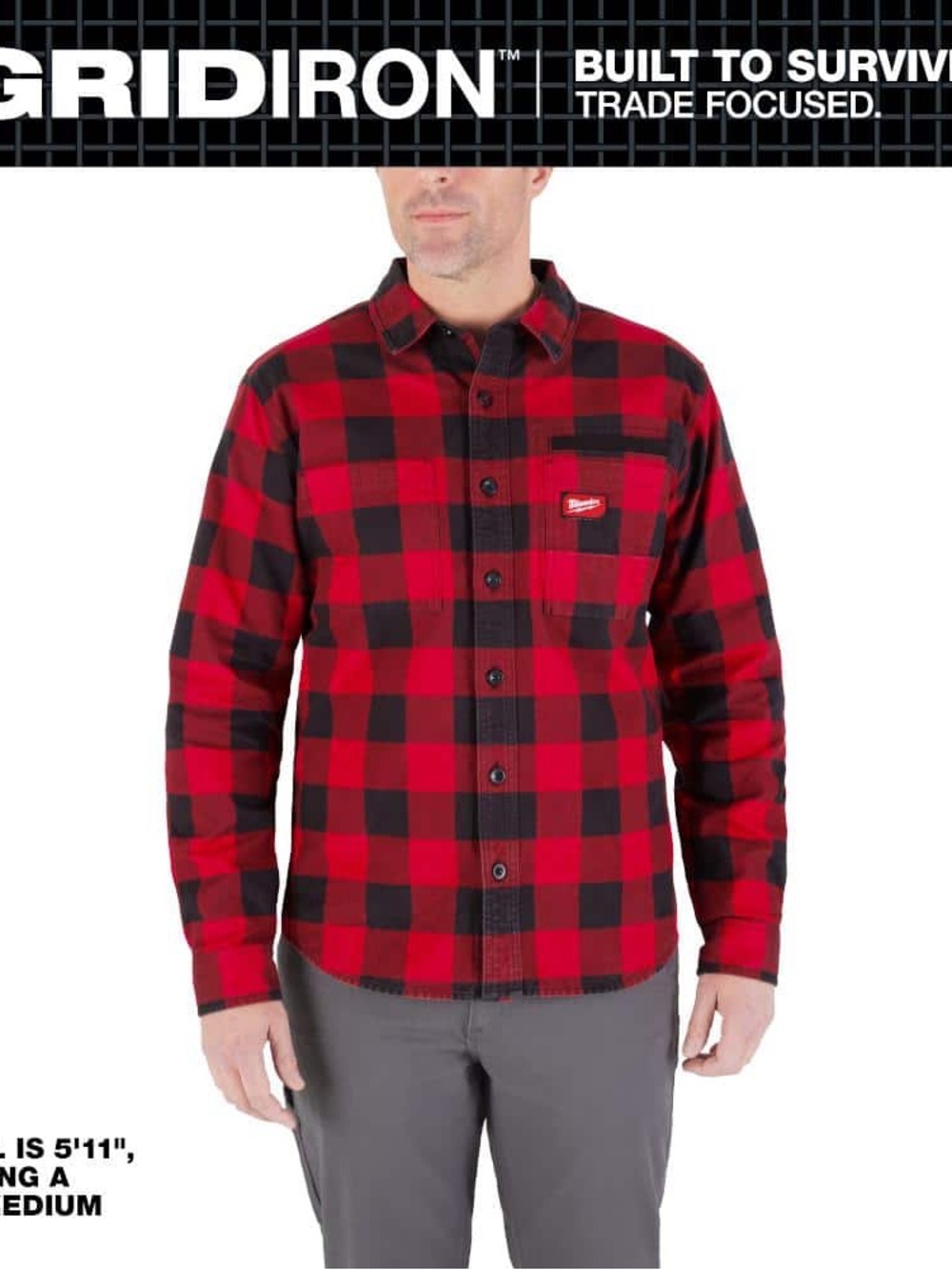 Milwaukee Men’s Red & Black Buffalo Plaid Shirt Jacket